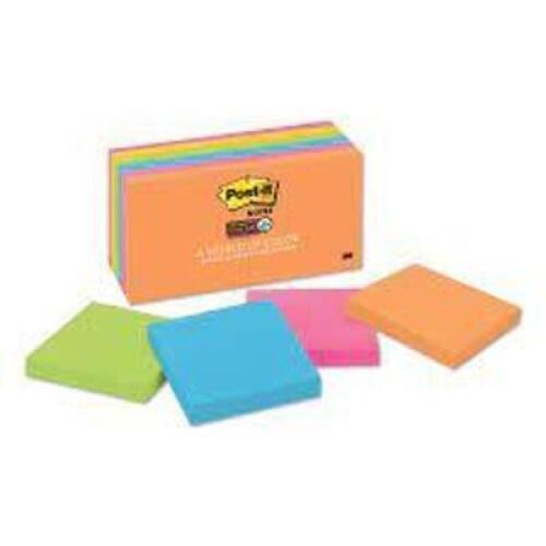 DESCRIPTION: (1) CASE OF (6) STACKS OF STICKY NOTES BRAND/MODEL: POST-IT SUPER STICKY RETAIL$: $86.30 EA QTY: 1
