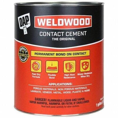 DESCRIPTION: (1) CONTACT CEMENT BRAND/MODEL: WELDWOOD #5E095 INFORMATION: TAN RETAIL$: $51.24 EA SIZE: 1 GALLON QTY: 1