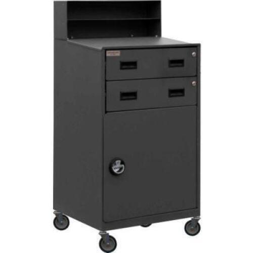 DESCRIPTION: (1) MOBILE CABINET DESK WITH LOCKABLE DRAWERS BRAND/MODEL: DURHAM INFORMATION: GRAY RETAIL$: $572.00 EA SIZE: 23"W 20"D, 2 DRAWERS QTY: 1