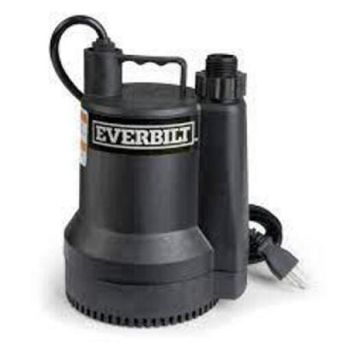 DESCRIPTION: (1) SUBMERSIBLE PUMP BRAND/MODEL: EVERBILT INFORMATION: BLACK RETAIL$: $134.00 EA SIZE: 1/3 HP 36 GALLON QTY: 1