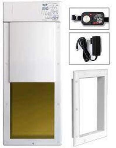 DESCRIPTION: (1) AUTOMATIC PET DOOR BRAND/MODEL: HIGH TECH PET INFORMATION: WHITE RETAIL$: $449.99 EA QTY: 1