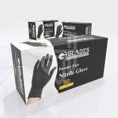 DESCRIPTION: (5) BOXES OF (50) INDUSTRIAL DISPOSABLE POWDER FREE NITRILE GLOVES BRAND/MODEL: GLADES INFORMATION: BLACK RETAIL$: $17.99 EA SIZE: XL QTY