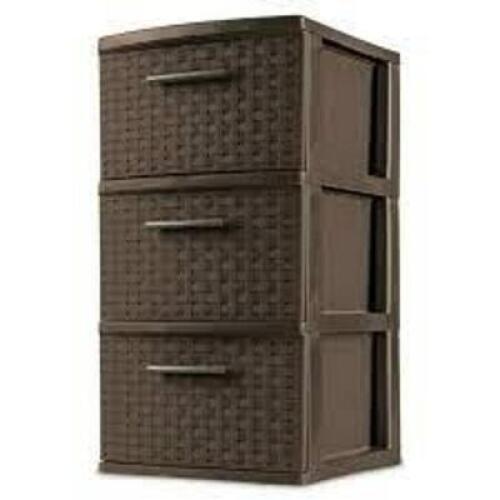 DESCRIPTION: (1) 3 DRAWER WIDE WEAVE TOWER BRAND/MODEL: STERILITE #2630 RETAIL$: $28.98 EA SIZE: 24 INCHES (H) X 12.62 INCHES (W) X 15 INCHES (D) QTY: