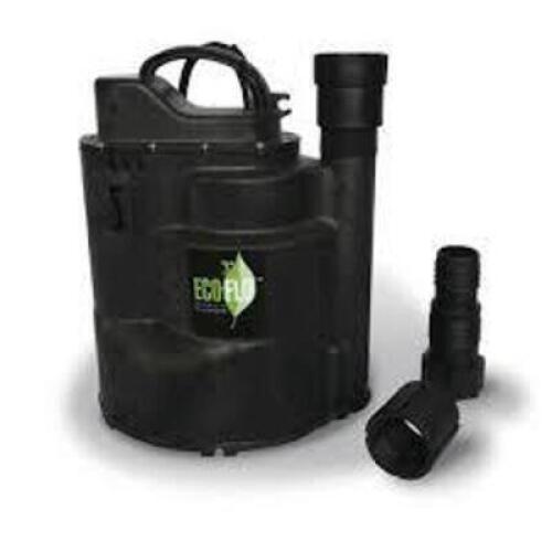 DESCRIPTION: (1) SUBMERSIBLE UTILITY PUMP BRAND/MODEL: ECO-FLOW #SUP59 RETAIL$: $200.00 EA SIZE: 1/2 HP QTY: 1