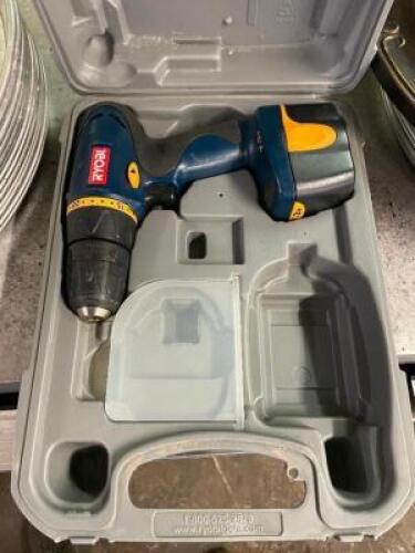 DESCRIPTION: RYBOI CORDLESS DRILL. NO CHARGER BRAND / MODEL: RYOBI QTY: 1