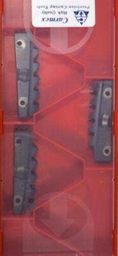 DESCRIPTION: (4) SETS OF (3) CARBIDE THREADING INSERTS BRAND/MODEL: CARMEX H63 I 4 BBUT-027/4270 MT7 RETAIL$: $ 69.95 EA SIZE: H63 I4 QTY: 4