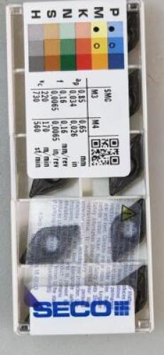 DESCRIPTION: (50) SOLID CARBIDE TURNING INSERTS BRAND/MODEL: SECO DCMT11T308-MF2 RETAIL$: $16.80 PER INSERT QTY: 50