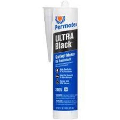 DESCRIPTION: (6) ULTRA BLACK GASKET MAKER OIL RESISTANT BRAND/MODEL: PERMATEX RETAIL$: $15.59 EA SIZE: 13 OZ QTY: 6