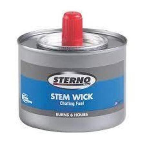 DESCRIPTION: (8) STEM WICK 6 HOUR CHAFING FUEL BRAND/MODEL: STERNO RETAIL$: $5.00 EA SIZE: 7.14 FL OZ QTY: 8