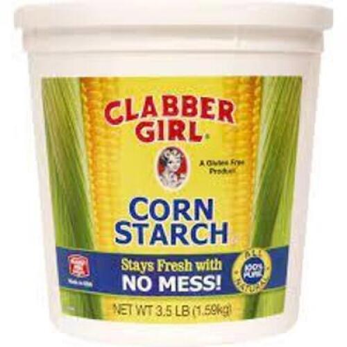 DESCRIPTION: (2) CONTAINERS OF CORN STARCH BRAND/MODEL: CLABBER GIRL RETAIL$: $25.67 EA SIZE: 3.5 LB QTY: 2
