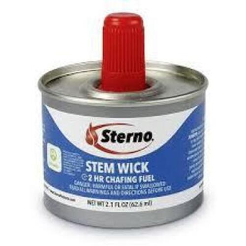 DESCRIPTION: (6) STEM WICK 6 HOUR CHAFING FUEL BRAND/MODEL: STERNO RETAIL$: $5.00 EA SIZE: 7.14 FL OZ QTY: 6