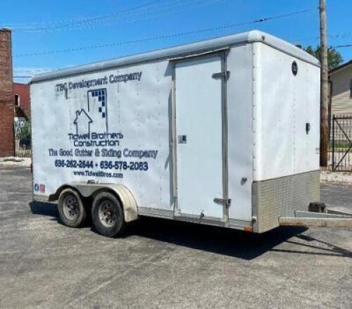 2008 Wells Cargo 2-Door Enclosed Cargo Trailer - Rear Ramp Door, VIN # 1WC200G2581122825