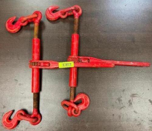 (2) - RATCHETING TRAILER LOAD BINDER / CHAIN TIE DOWN