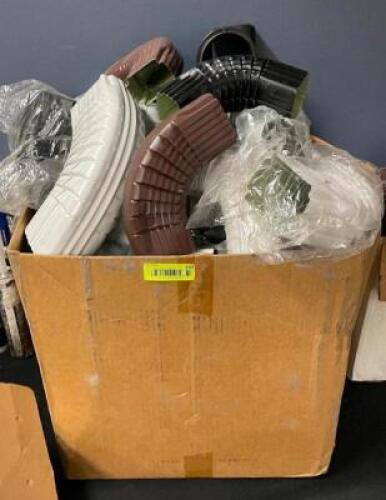 LARGE BOX OF ASSORTED GUTTER PIECES