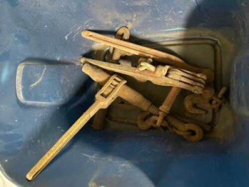(2) - RATCHETING LOAD BINDERS WITH HOOK ENDS
