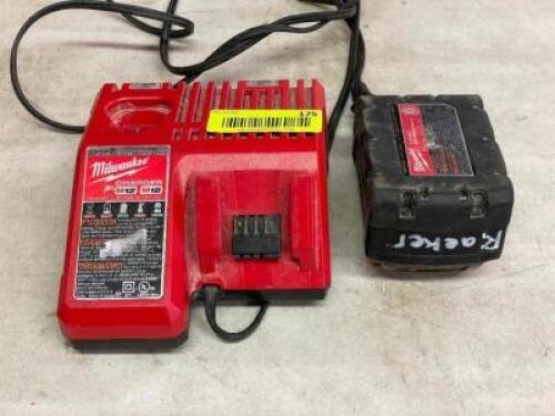(2) - PC. MILWAUKEE BATTERY AND CHARGER SET