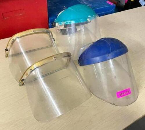 (4) ASSORTED SAFETY FACE SHIELDS