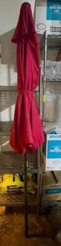 DESCRIPTION: (2) 8' MAROON CANVAS UMBRELLAS ADDITIONAL INFORMATION NO BASES SIZE 8' R LOCATION: AREA #1 THIS LOT IS: SOLD BY THE PIECE QTY: 2