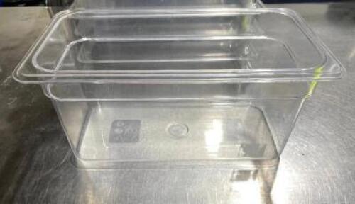 DESCRIPTION: (6) 1/3 SIZE PLASTIC INSERTS SIZE 6" DEEP LOCATION: AREA #2 THIS LOT IS: SOLD BY THE PIECE QTY: 6