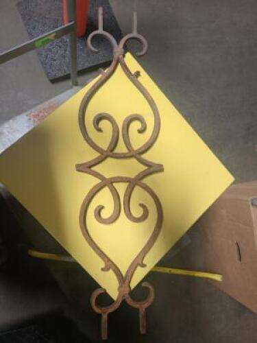 DESCRIPTION: (3) PIECES OF DECORATIVE WROUGHT IRON QTY: 3