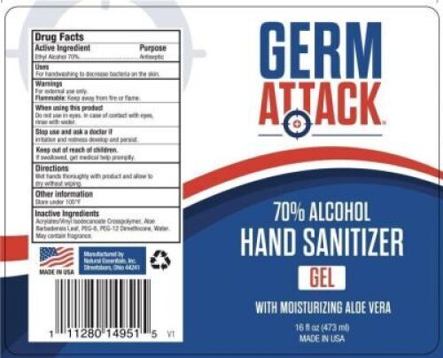 DESCRIPTION: (6) ALCOHOL HAND SANITIZER BRAND/MODEL: GERM ATTACK RETAIL$: $8.25 EA SIZE: 16 OZ QTY: 6