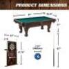 BARRINGTON 90" BALL AND CLAW LEG BILLIARD, POOL TABLE WITH CUE RACK AND DARTBOARD SET - 6