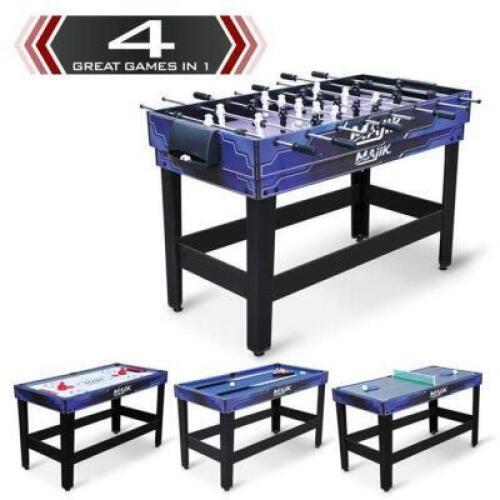 MAJIK 54" 4 IN 1 MULTI GAME ARCADE COMBINATION TABLE; FOOSBALL, TABLE TENNIS, TABLE HOCKEY, POOL