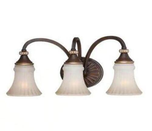 REIMS 3-LIGHT BERRE WALNUT VANITY FIXTURE