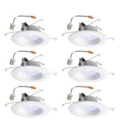 RL 5 IN. AND 6 IN. WHITE INTEGRATED LED RECESSED CEILING LIGHT RETROFIT VALUE PACK WITH DIMMER 90 CRI, 3000K (6-PACK)