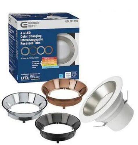 (2) - 4 IN. SELECTABLE INTEGRATED LED RECESSED TRIM DOWNLIGHT WITH 4 INTERCHANGEABLE TRIMS 1000 LUMENS DIMMABLE