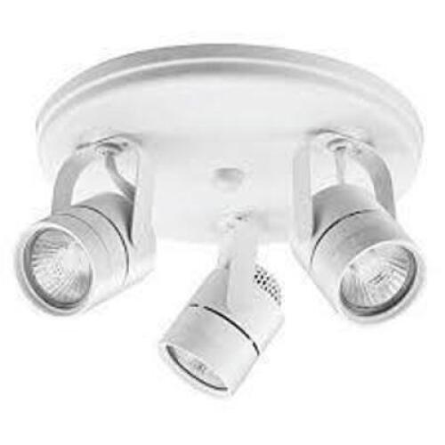 MATTE WHITE 3 LIGHT ROUND TRACK KIT