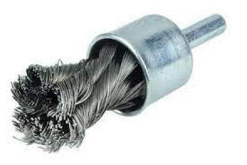 DESCRIPTION: (10) STEEL CUP KNOT END BRUSH, SHANK ATTACHMENT BRAND/MODEL: WEILER #10217 INFORMATION: STEEL RETAIL$: $15.5 EA QTY: 10