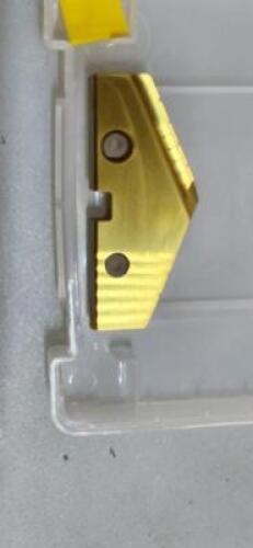DESCRIPTION: (3) COBALT SPADE DRILL INSERTS BRAND/MODEL: ALLIED MACHINE 154T-56 RETAIL$: $63.00 EA SIZE: 56mm DIA 5/16" THICK. 132 DEG QTY: 3