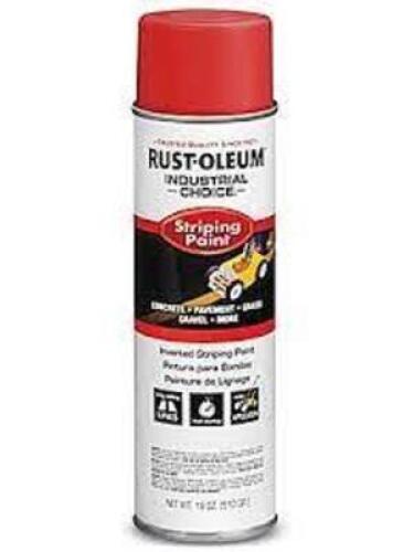 DESCRIPTION: (6) INVERTED STRIPING PAINT BRAND/MODEL: RUST-OLEUM INFORMATION: RED RETAIL$: $8.29 EA SIZE: 18 OZ QTY: 6