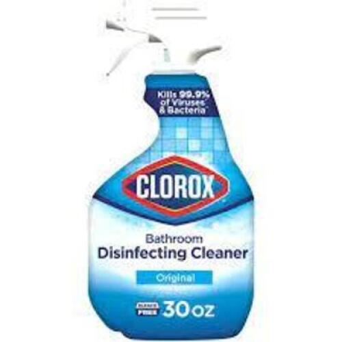 DESCRIPTION: (6) DISINFECTING BATHROOM CLEANER BRAND/MODEL: CLOROX SIZE: 32 OZ QTY: 6