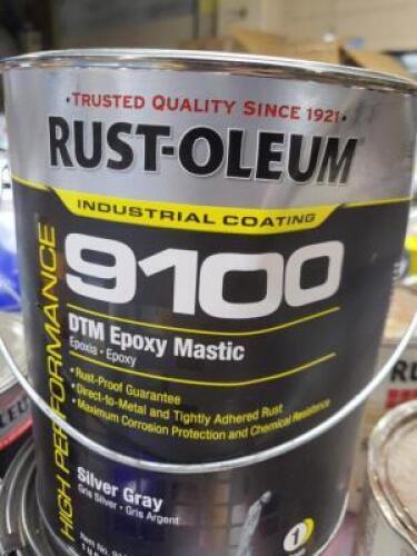 DESCRIPTION: (2) DTM EPOXY MASTIC BRAND/MODEL: RUST-OLEUM 9100 INFORMATION: SILVER GRAY, SAFETY YELLOW RETAIL$: 489.23 EA SIZE: 1 GALLON, PART 1 QTY: