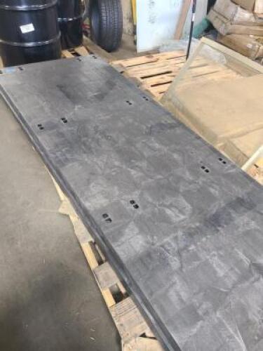 DESCRIPTION: (2) PLASTIC SHELF BASES INFORMATION: BASES ONLY, NO LEGS INCLUDED SIZE: APPROX 36" X 96" QTY: 2