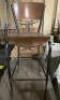 DESCRIPTION: (3) 30" METAL FRAME BAR STOOL W/ WOODEN SEATS SIZE 30" LOCATION: AREA #6 THIS LOT IS: SOLD BY THE PIECE QTY: 3 - 2