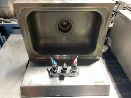 DESCRIPTION: STAINLESS WALL MOUNTED HAND SINK. ADDITIONAL INFORMATION NO FAUCET. SIZE 15" X 15" LOCATION: AREA #1 QTY: 1