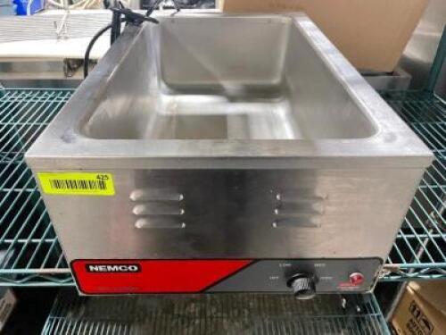 DESCRIPTION: NEMCO SINGLE WELL ELECTRIC FOOD WARMER BRAND / MODEL: NEMCO 6055A ADDITIONAL INFORMATION 120 VOLT LOCATION: AREA #3 QTY: 1