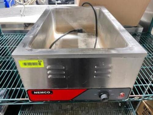 DESCRIPTION: NEMCO SINGLE WELL ELECTRIC FOOD WARMER BRAND / MODEL: NEMCO 6055A ADDITIONAL INFORMATION 120 VOLT LOCATION: AREA #3 QTY: 1