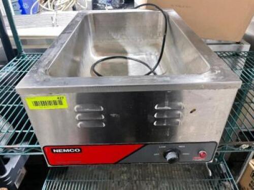 DESCRIPTION: NEMCO SINGLE WELL ELECTRIC FOOD WARMER BRAND / MODEL: NEMCO 6055A ADDITIONAL INFORMATION 120 VOLT LOCATION: AREA #3 QTY: 1