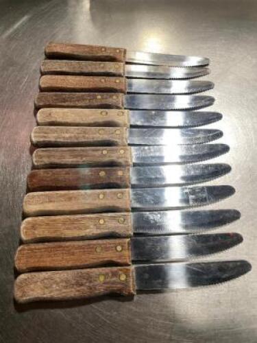 DESCRIPTION: (12) ADCRAFT STEAK KNIVES BRAND / MODEL: "GAUCHO" LOCATION: AREA #2 THIS LOT IS: SOLD BY THE PIECE QTY: 12