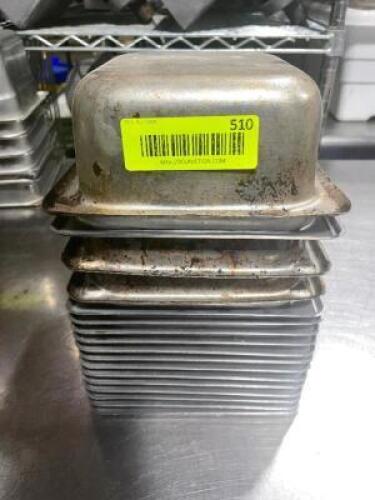 DESCRIPTION: (0) 1/6 SIZE STAINLESS INSERTS SIZE 2" DEEP LOCATION: AREA #2 THIS LOT IS: SOLD BY THE PIECE QTY: 10