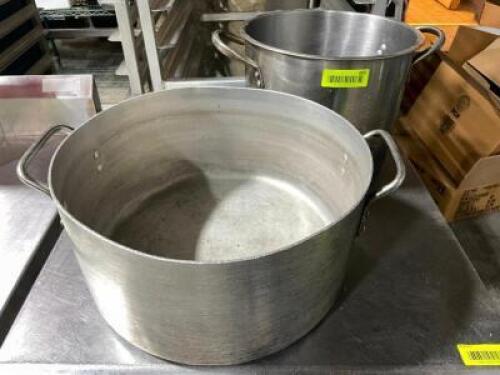 DESCRIPTION: (2) ASSORTED STOCK POT LOCATION: AREA #1 THIS LOT IS: ONE MONEY QTY: 1