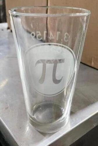 DESCRIPTION: (25) "PI" LOGO MIXING GLASSES ADDITIONAL INFORMATION W/ RACK LOCATION: AREA #4 THIS LOT IS: SOLD BY THE PIECE QTY: 25