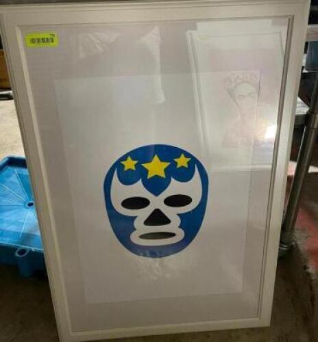 DESCRIPTION: (2) 30" X 20" LUCHA LIBRE THEMED FRAMED PRINTS ADDITIONAL INFORMATION SEE ADDITIONAL IMAGES LOCATION: AREA #4 THIS LOT IS: ONE MONEY QTY: