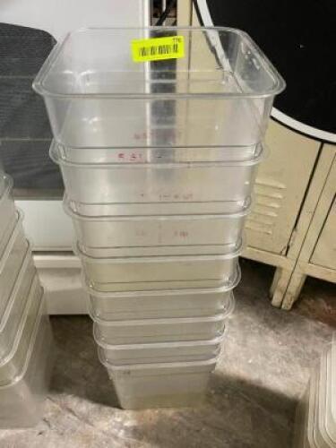 DESCRIPTION: (6) 8 QT PLASTIC CONTAINERS SIZE 8 QT LOCATION: AREA #2 THIS LOT IS: SOLD BY THE PIECE QTY: 6