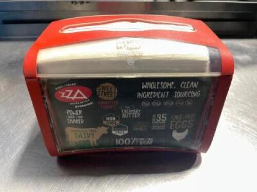 DESCRIPTION: (10) TORK RED PLASTIC NAPKIN DISPENSERS BRAND / MODEL: TORK LOCATION: AREA #1 THIS LOT IS: SOLD BY THE PIECE QTY: 10