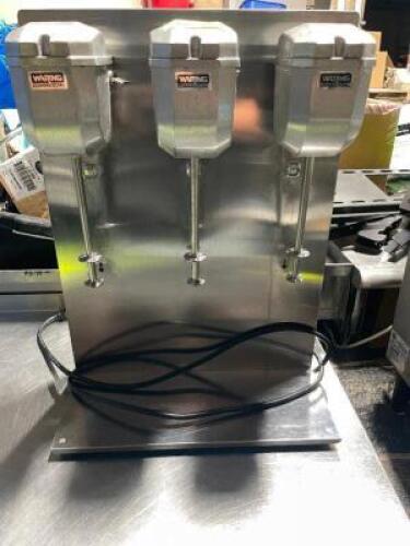 DESCRIPTION: WARING THREE GROUP DRINK MIXER BRAND / MODEL: WARING DMC201DCA LOCATION: AREA #1 QTY: 1